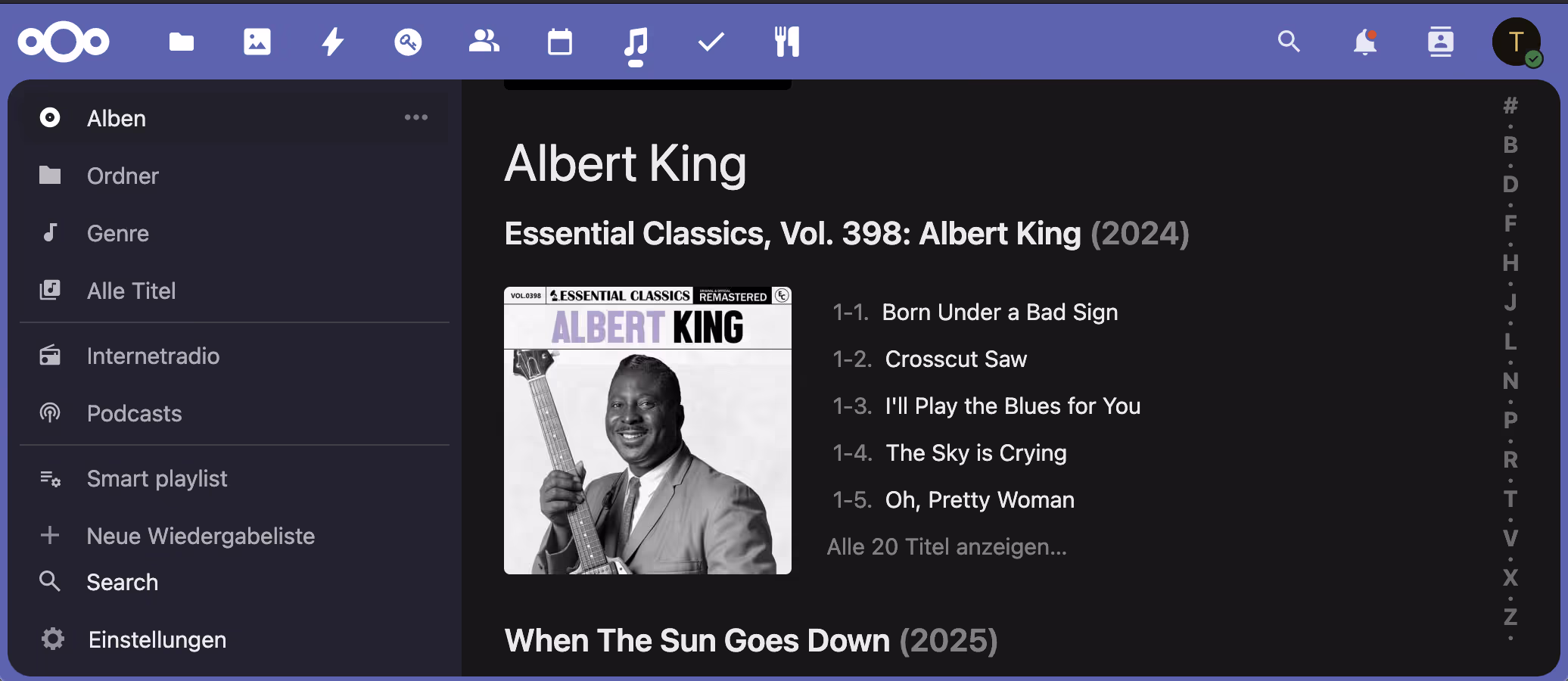 The Nextcloud music interface is a bit clunky but everything is stable and gets the job done